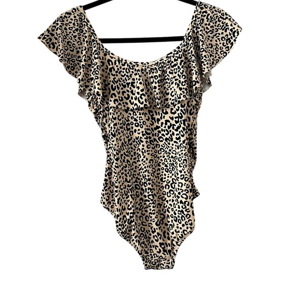 Gap Ruffle Cheetah Print One Swimsuit Size XS - Picture 2 of 6